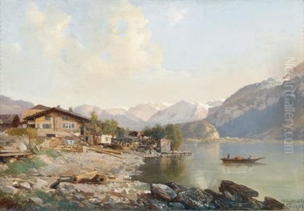 Partie Am Brienzersee Mit Boot Oil Painting by Carl Fuchs