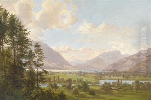 Plaine D'interlaken Oil Painting by Carl Fuchs