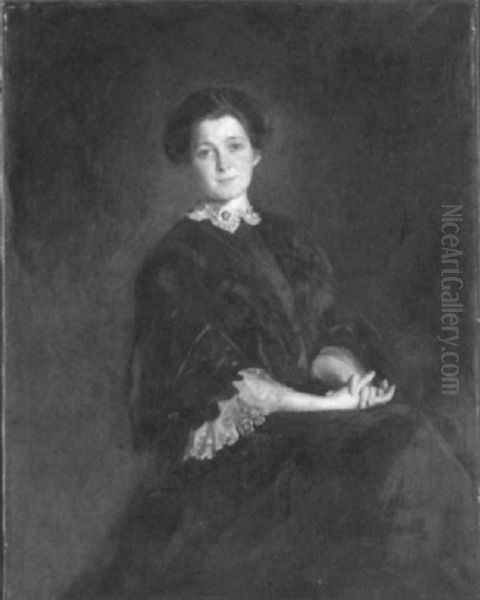 Portrait Of Miss Clements Oil Painting by Emile Fuchs