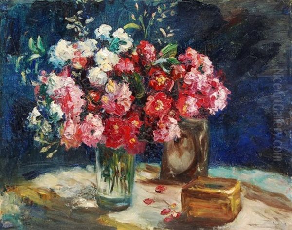 Blumenstilleben Mit Wildrosen Oil Painting by Eugenie Fuchs