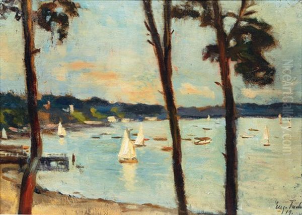 Sailing Boats On The Wannsee Oil Painting by Eugenie Fuchs