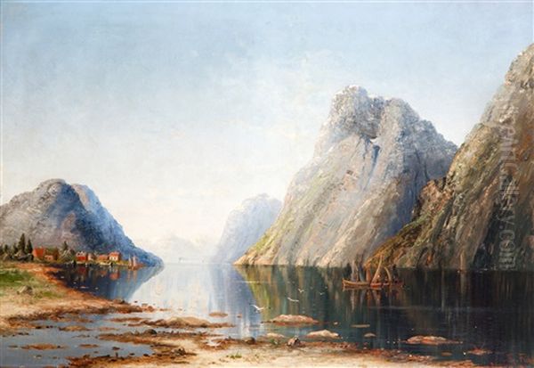 Sognefjord Norwegen Oil Painting by Therese Fuchs