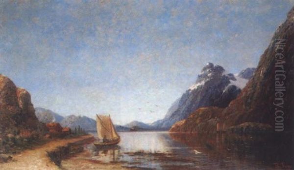 Partie Vom Hardanger Fjord Oil Painting by Therese Fuchs