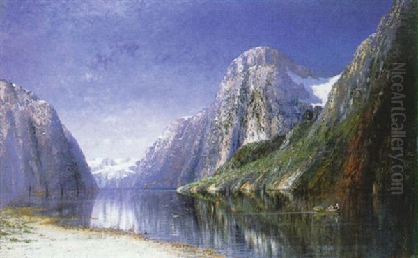 The Sogne Fjord, Norway Oil Painting by Therese Fuchs