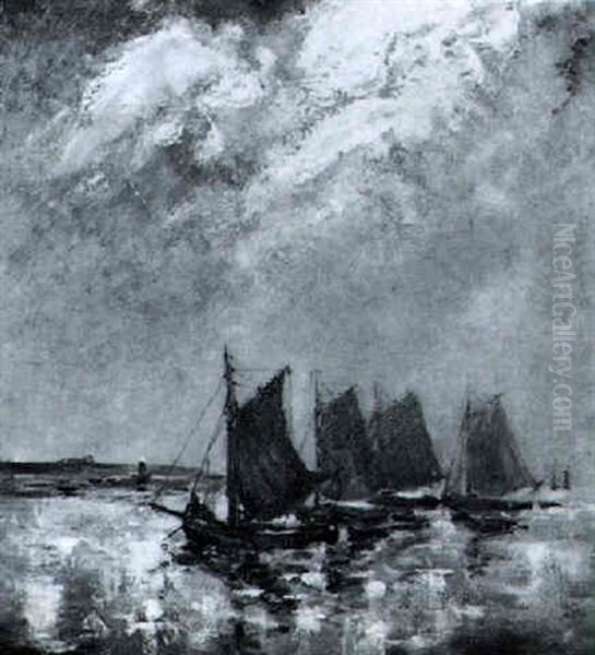 Segelboote Oil Painting by Felix von Fuchs-Nordhoff