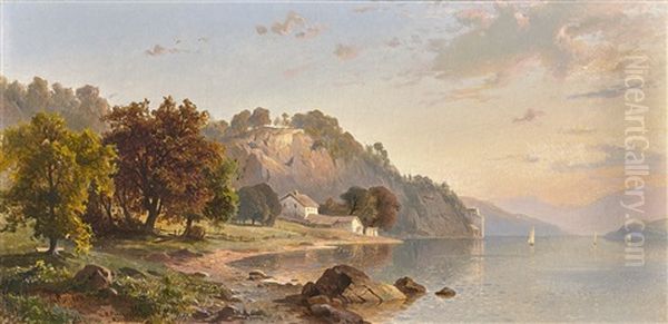 Reminiscence Of The Hudson Oil Painting by Hermann Fuechsel