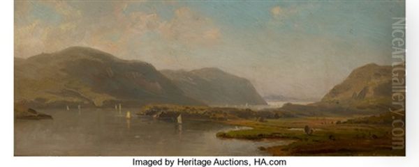 Hudson River Above West Point Oil Painting by Hermann Fuechsel