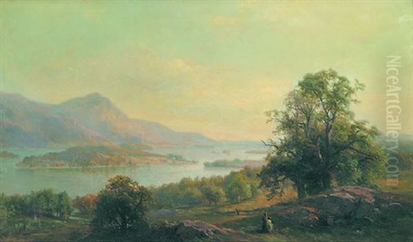 A New York State Vista Oil Painting by Hermann Fuechsel