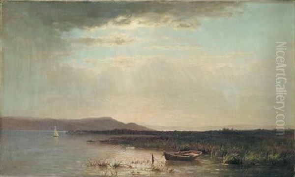 A Quiet Day, Lake George Oil Painting by Hermann Fuechsel