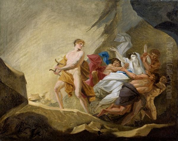 Orpheus Und Eurydike Oil Painting by Friedrich Heinrich Fueger