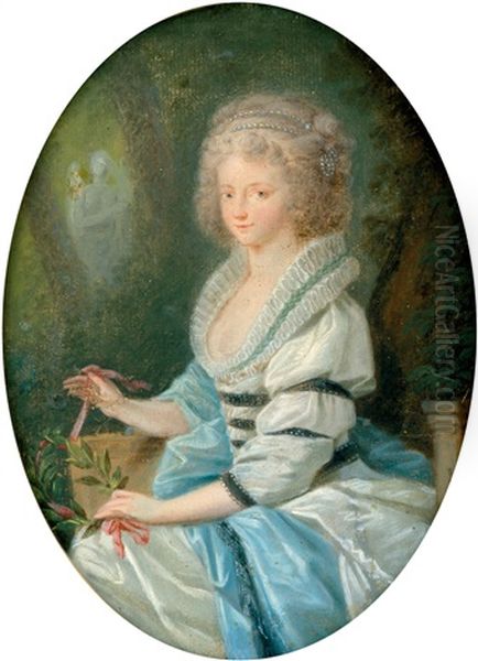 Bildnis Der Prinzessin Elisabeth Wilhelmine Von Wurttemberg Mit Lorbeerkranz Oil Painting by Friedrich Heinrich Fueger