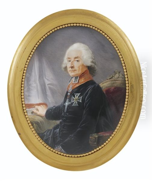 Portrait De Frederick Charles Joseph, Baron Von Erthal, Eveque, Electeur Du Main (1719-1802) Oil Painting by Friedrich Heinrich Fueger