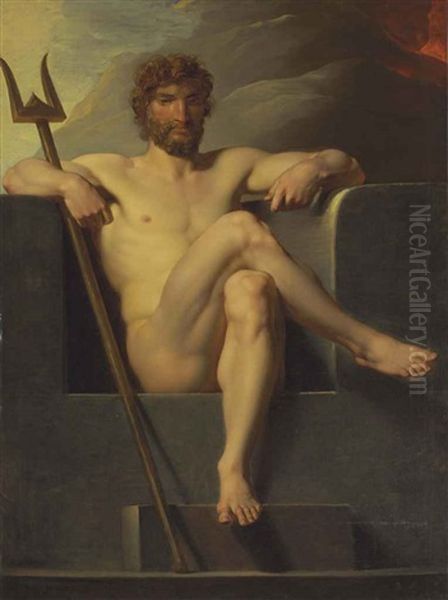 Poseidon Enthroned Oil Painting by Friedrich Heinrich Fueger