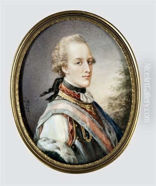 Albert Von Sachsen - Tasschen Herceg Portreja Oil Painting by Friedrich Heinrich Fueger