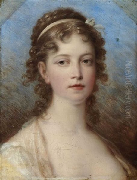 Bildnis Einer Jungen Frau Oil Painting by Friedrich Heinrich Fueger