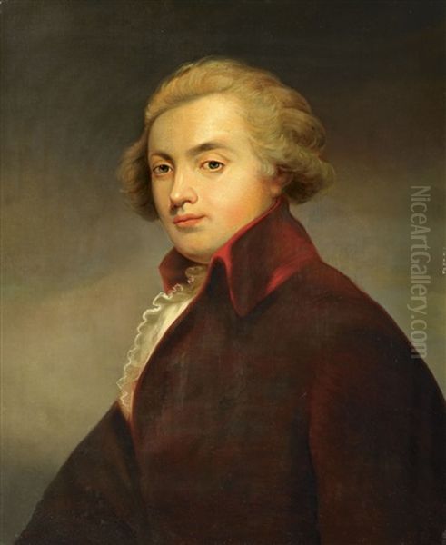 Bildnis Eines Jungen Mannes (wolfgang Amadeus Mozart?) Oil Painting by Friedrich Heinrich Fueger