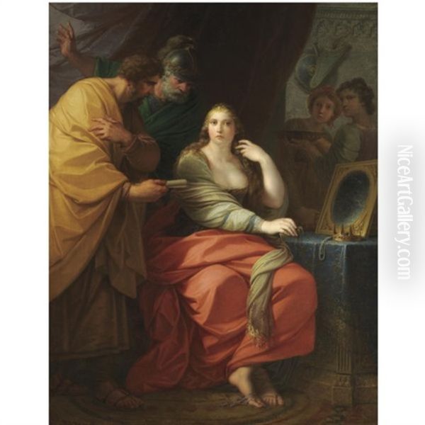 Queen Semiramis Called To Arms Oil Painting by Friedrich Heinrich Fueger