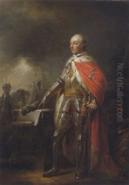 Kaiser Josef Ii. In Einer Rustung Mit Der Kollane Des Ordens Des Goldenen Vlies Oil Painting by Friedrich Heinrich Fueger