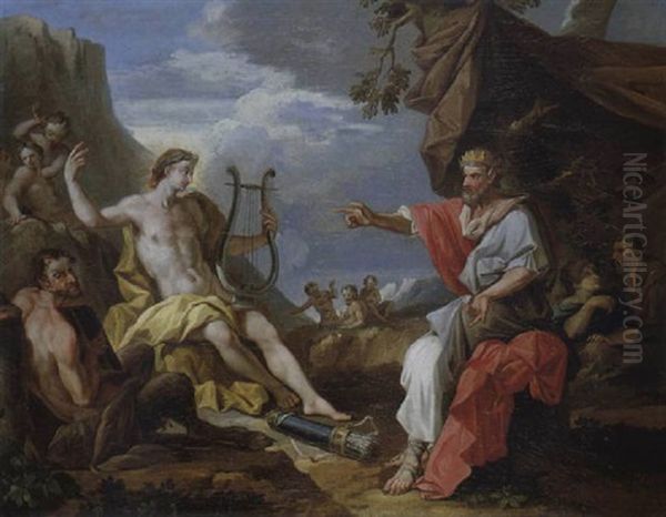 Apoll Und Marsyas Vor Konig Midas Oil Painting by Friedrich Heinrich Fueger