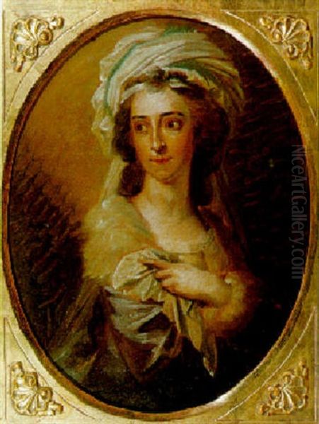 Bildnis Der Prinzessin Pauline Salm-reifferscheidt Geb. Auersberg Oil Painting by Friedrich Heinrich Fueger