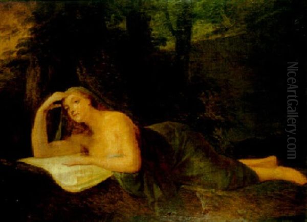 Die Busende Magdalena In Einer Landschaft Oil Painting by Friedrich Heinrich Fueger