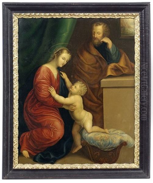 Die Heilige Familie Oil Painting by Josef von Fuehrich