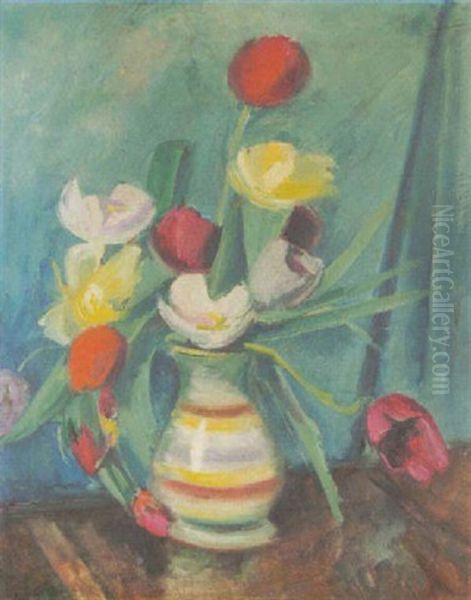 Tulpen Oil Painting by Fritz Fuhrken