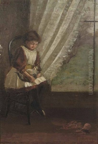 Girl With Cat by Florence Ada Fuller