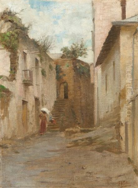 Corner In Naples Oil Painting by Florence Ada Fuller