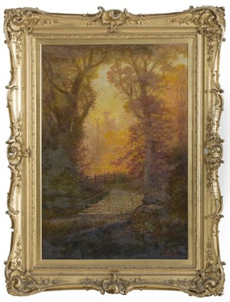 Falling Leaves Oil Painting by George F. Fuller