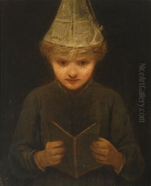 The Little Dunce Oil Painting by George F. Fuller