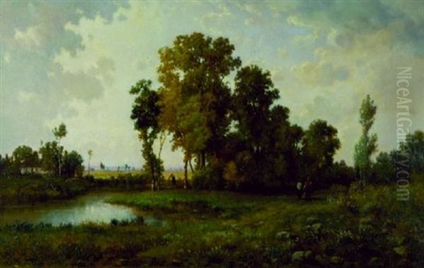 Landscape With Figures Oil Painting by Richard Henry Fuller