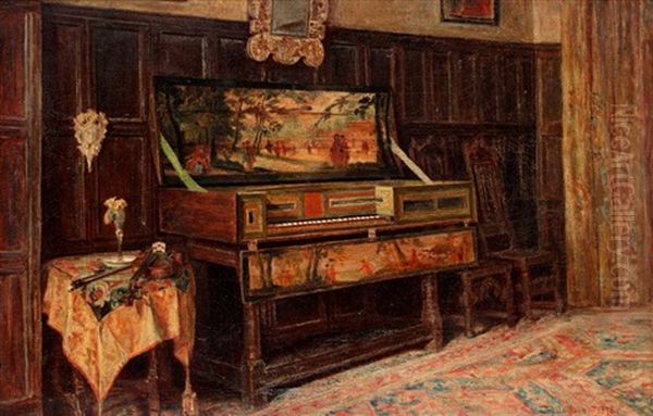 The Virginal Oil Painting by John Fulleylove