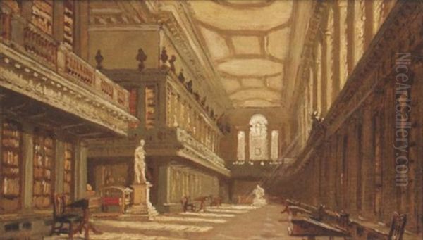 All Souls' Library, Oxford Oil Painting by John Fulleylove