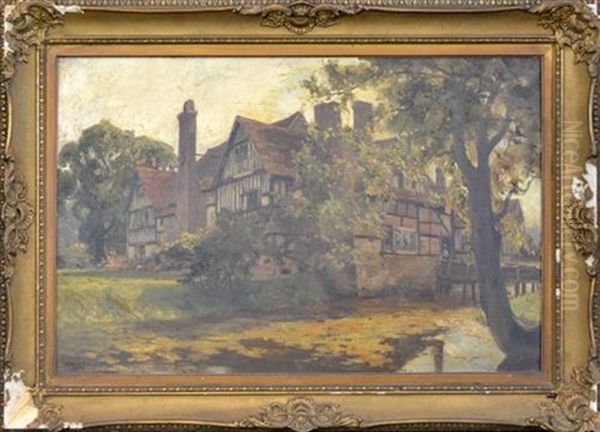 Country Homestead Oil Painting by Albert Henry Fullwood