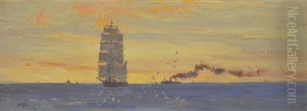 Sunrise, Botany Bay Oil Painting by Albert Henry Fullwood