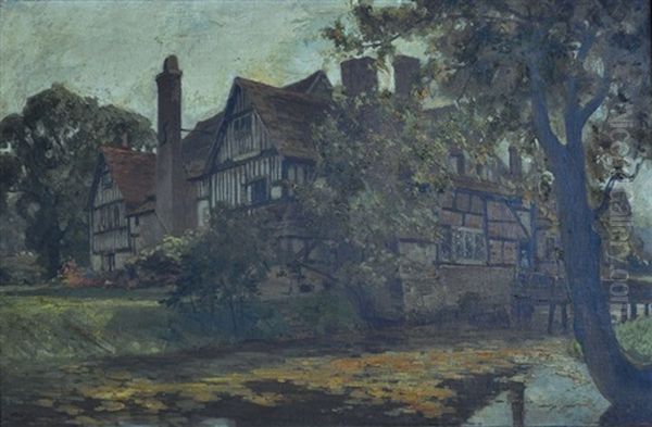 Tudor Inn Oil Painting by Albert Henry Fullwood