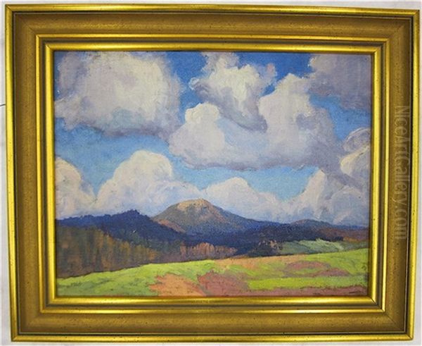 Willamette Valley Landscape With Clouds And Hills Oil Painting by Cyrus J. Fulton