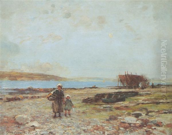 On The Lochside Shore Oil Painting by David Fulton