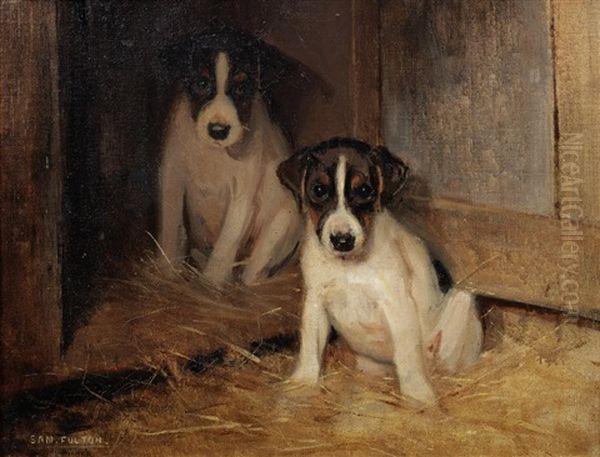 Two Jack Russell Puppies by Samuel Fulton