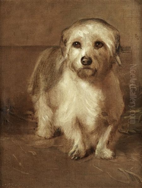 A White Terrier (puzzled) Oil Painting by Samuel Fulton