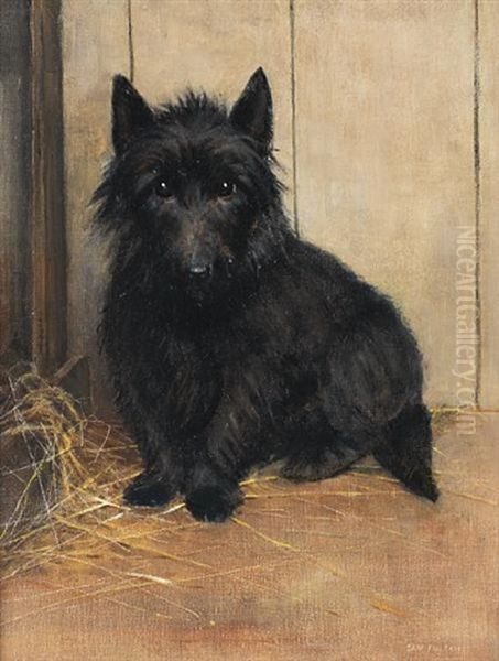 A Terrier (study) Oil Painting by Samuel Fulton