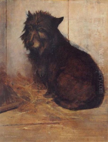 A Glencairn Terrier Oil Painting by Samuel Fulton