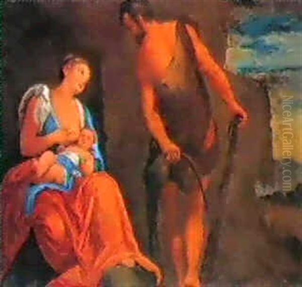 La Famiglia Di Caino Oil Painting by Giovanni Antonio Fumiani