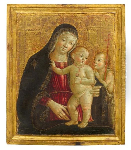 Madonna And Child With The Young John The Baptist Oil Painting by Bernardino Fungai