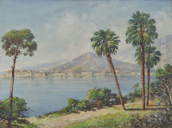 Landschaft Am Lago Maggiore Oil Painting by Vincenzo Funiciello