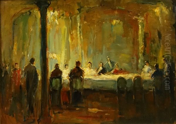 Dinner At The Palace Ii Oil Painting by Nicolae Furduescu