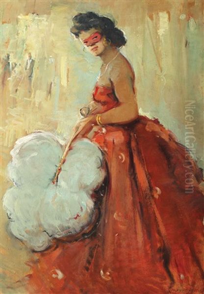 The Ball Dress Oil Painting by Nicolae Furduescu