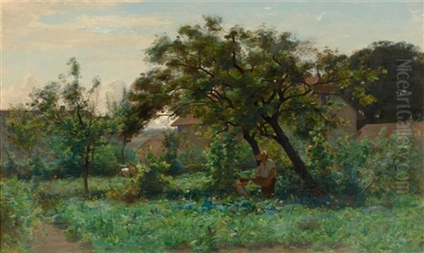 Sommerliche Gartenansicht Oil Painting by Francois Furet