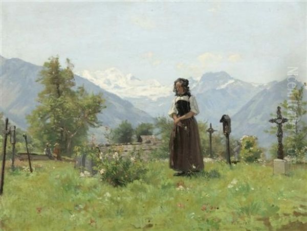 Die Andacht In Den Bergen Oil Painting by Francois Furet